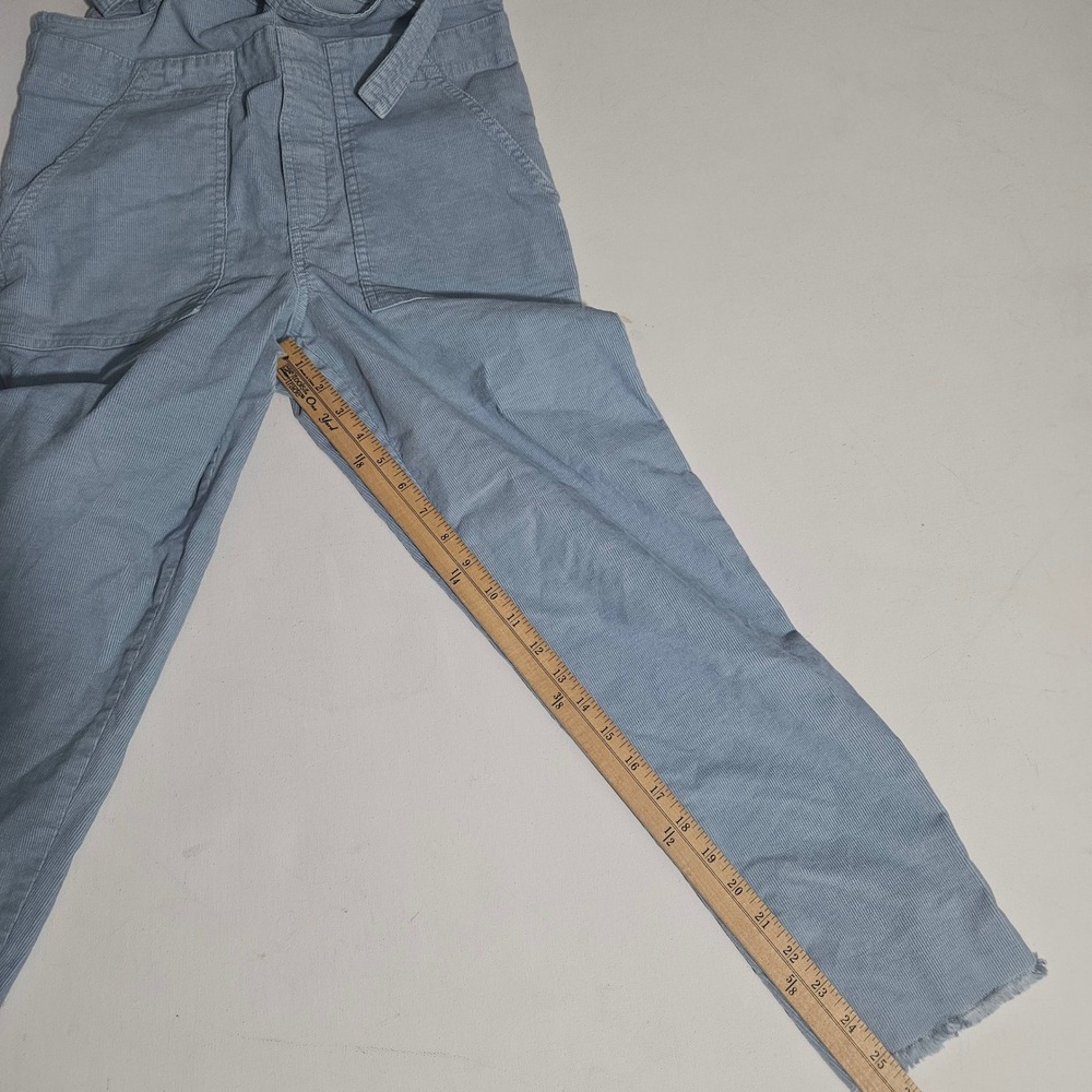 Aerie Womens Light Blue Corduroy Bib Overalls Raw Hem XS - Picture 7 of 7